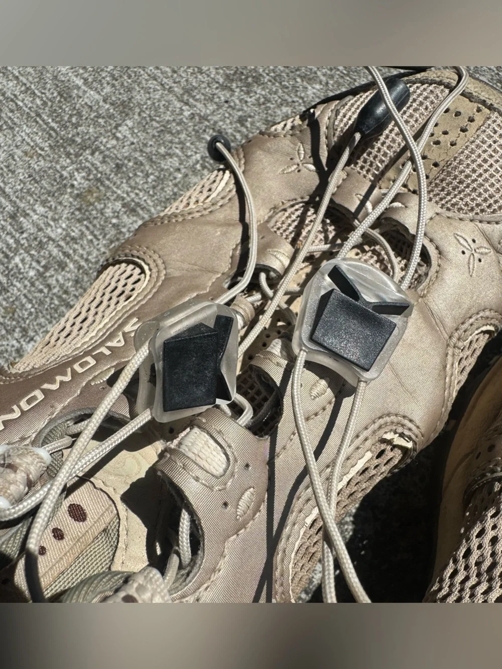 Salomon Men's Beige/Tan Outdoor Sandals with Quick-Lace
